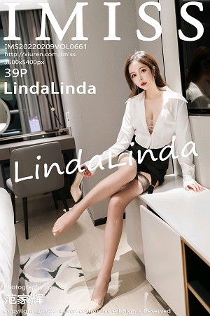 Imiss爱蜜社LindaLinda第661期黑色包臀裙小皮裙搭配黑丝吊带袜像花儿一样令人沉醉...